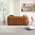 Cozy Beanbag Chair with High Resilience Foam Core for Two - Yellow Chenille, 66x35x25 inches