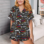 Baha Ranch Viva Las Vegas Western Satin Ruffle Pajama Set Baha Ranch Western Wear