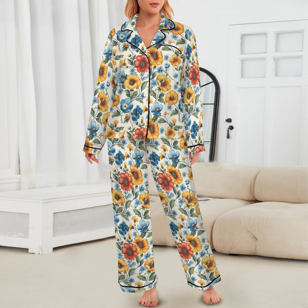 Baha Ranch Colores De Mexico Spring Florals Satin Pajamas Baha Ranch Western Wear
