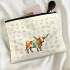 Baha Ranch Brand Longhorn Pack of 5 bags Cosmetic Bag Made in America Baha Ranch Western Wear