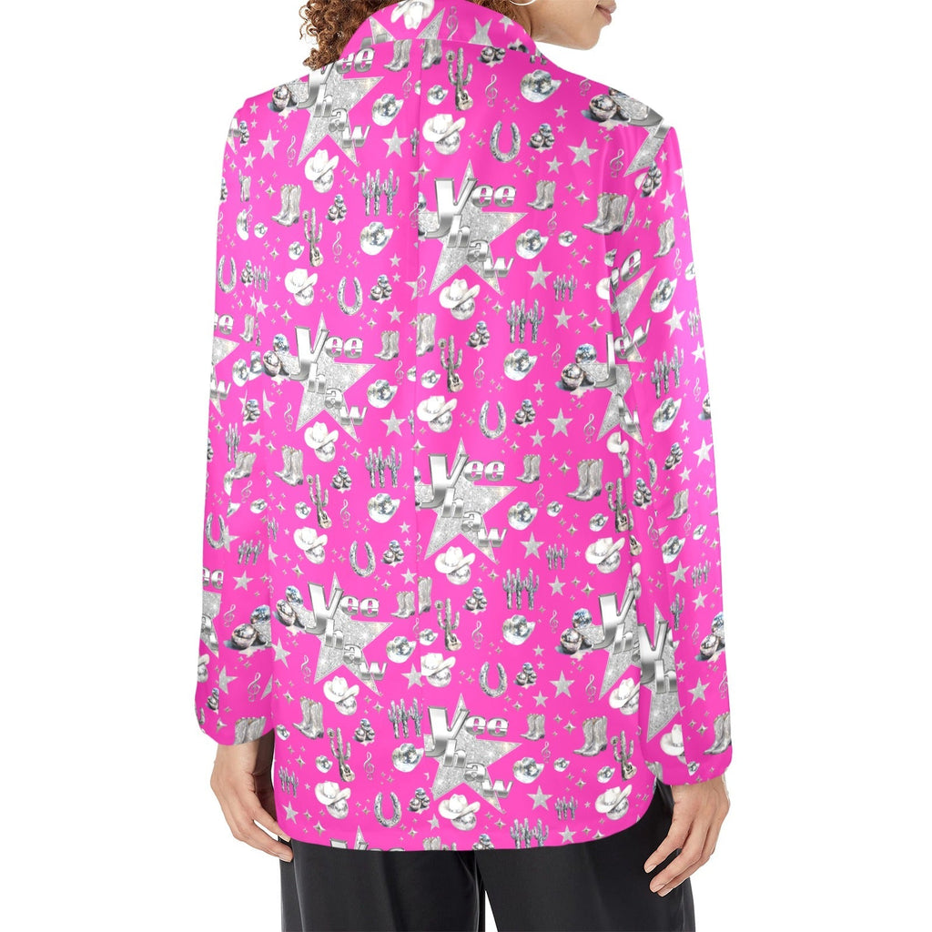 Baha Ranch Hot Pink YEEHAW Rhinestone Cowgirl Blazer Baha Ranch Western Wear