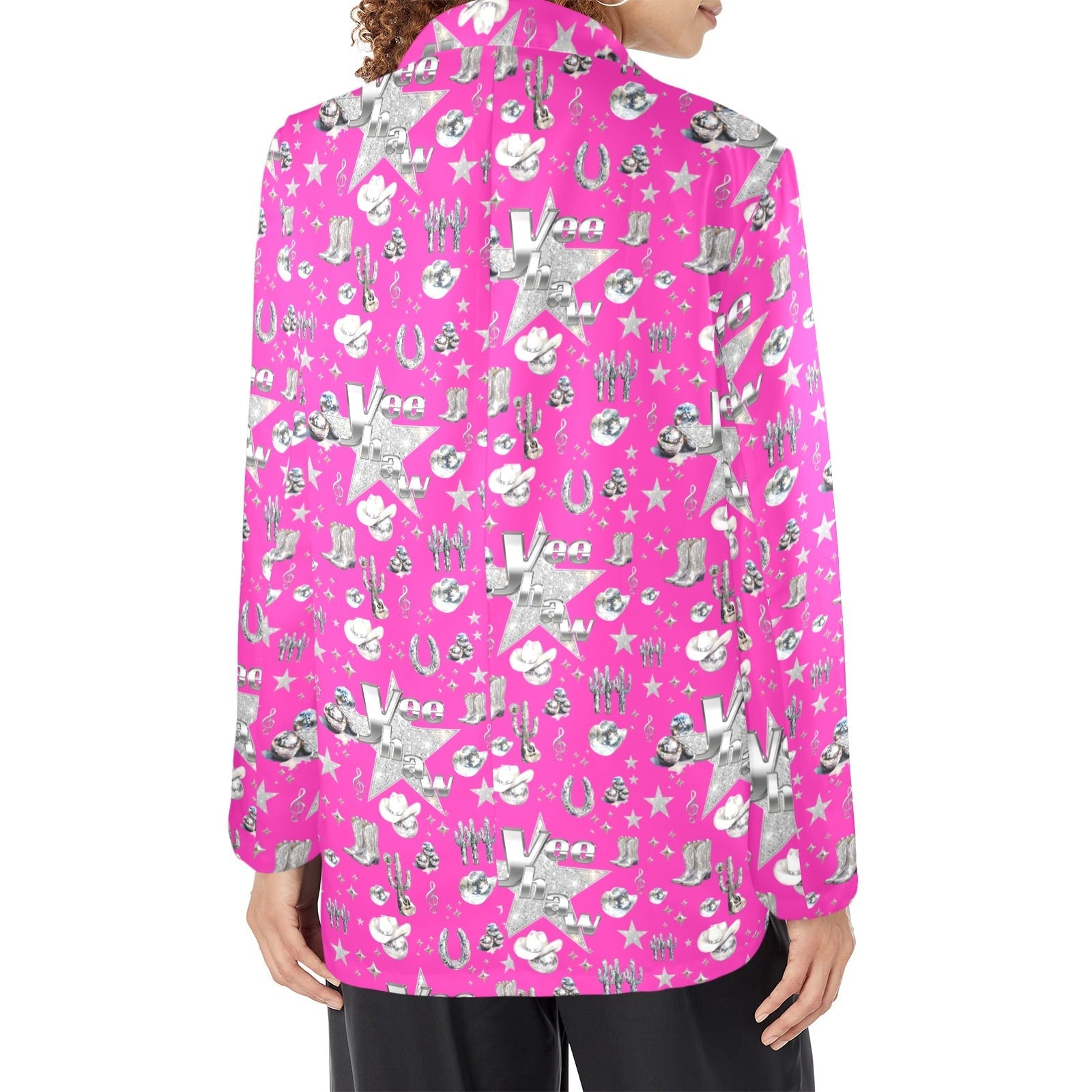Baha Ranch Hot Pink YEEHAW Rhinestone Cowgirl Blazer Baha Ranch Western Wear