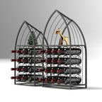 Sailboat Shaped Wine Cabinet Rack, 2 Piece Display Rack, Freestanding Wine Cabinet with Bottle Storage, Spirits and Wine Home Bar, Kitchen, Dining Room Storage Rack