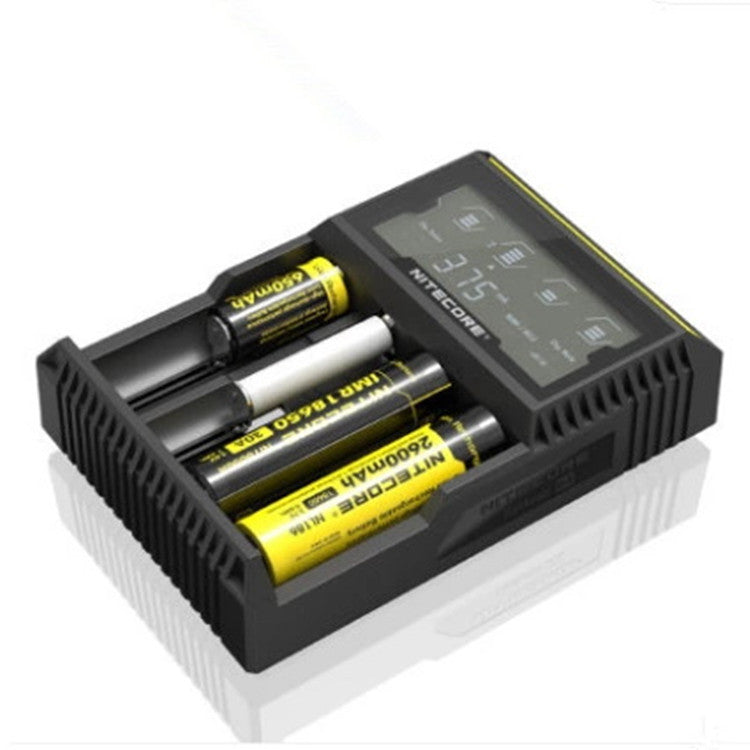 Download main imagesDownload variant imagesDownload description imagesNitecore D4 D2 New I4 I2 Digicharger LCD Intelligent Circuitry Global Insurance li-ion 18650 14500 16340 26650 Battery Charger