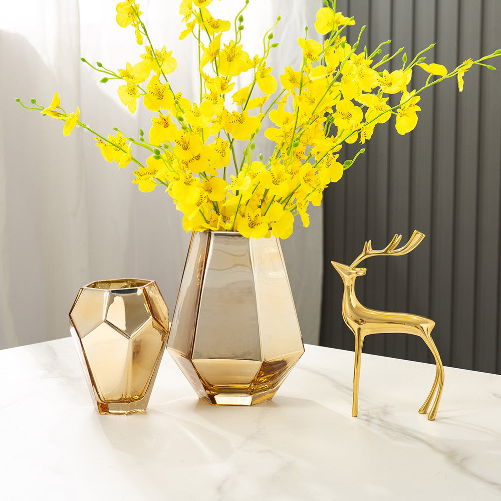 Simple Modern Restaurant Dried Flower Simulation Glass Vase