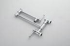 Wall mounted Pot Filler Faucet, Modern Brass Pot Filler Two-Attachment Wall Mount Folding Kitchen Pot Filler Swing Arm
