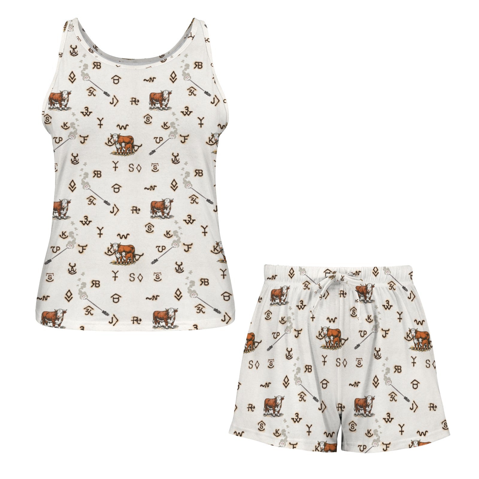 Baha Ranch Hereford Brands Tank Shorts Lounge Set Made in America Baha Ranch Western Wear