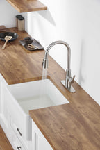 Kitchen Sink Faucet with Pull Out Sprayer Brushed Nickle,Stainless Steel High Arc Kitchen Sink Faucet, 3 Way Setting Single Handle Kitchen Faucets with Deck Plate