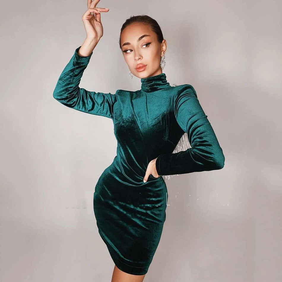 Bandage Dress Sexy Leaky Back Tight Party Dress