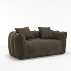 Cozy Beanbag Chair with High Resilience Foam Core for Two - Olive Green Chenille, 66x35x25 inches