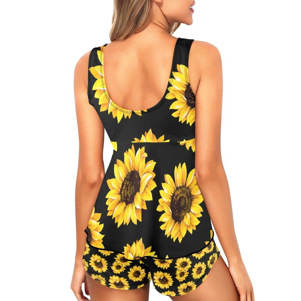 Baha Ranch Sunflowers Tankini & Boy Shorts Swim Set Baha Ranch Western Wear