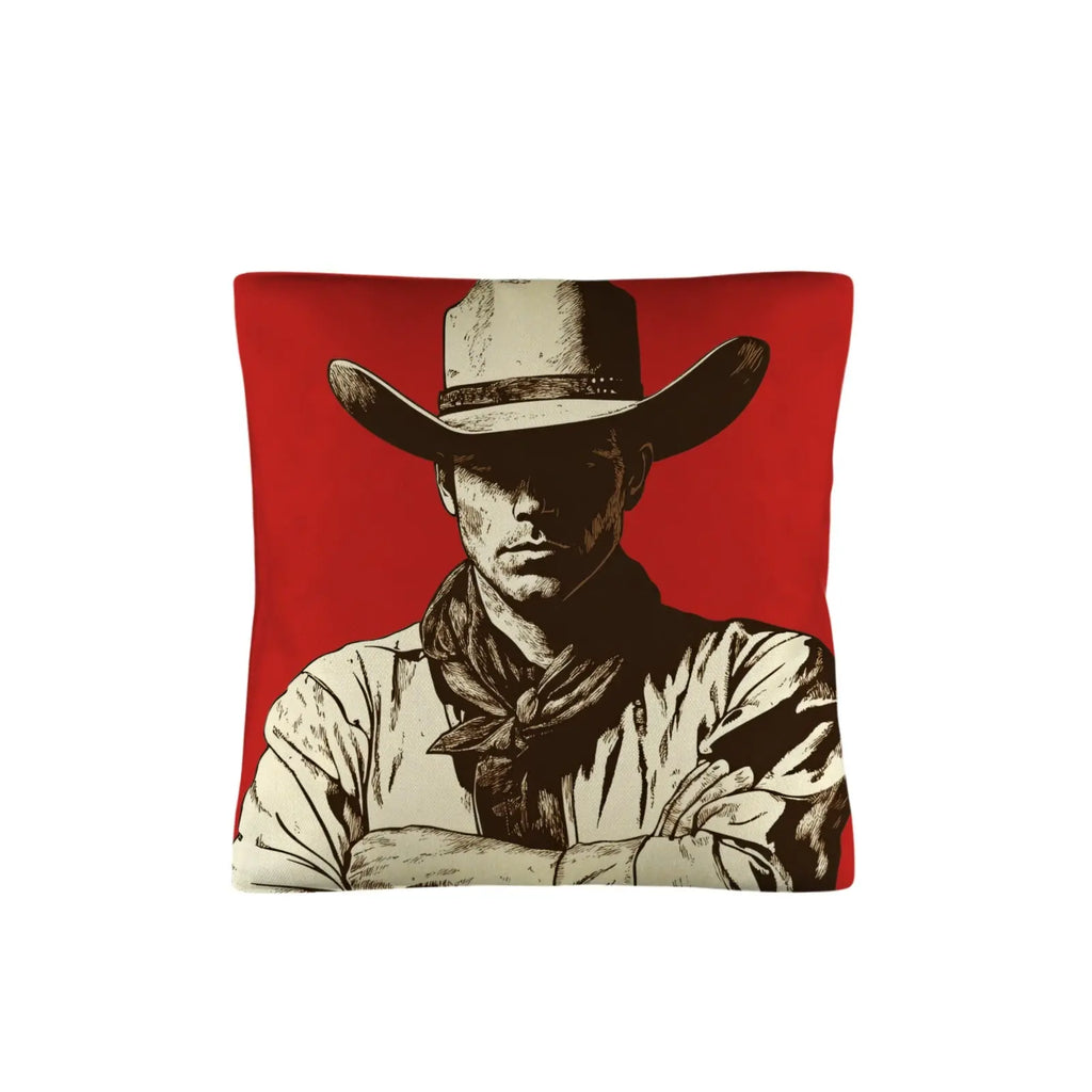 Serious Cowboy Throw Pillow Case Made in America Baha Ranch Western Wear