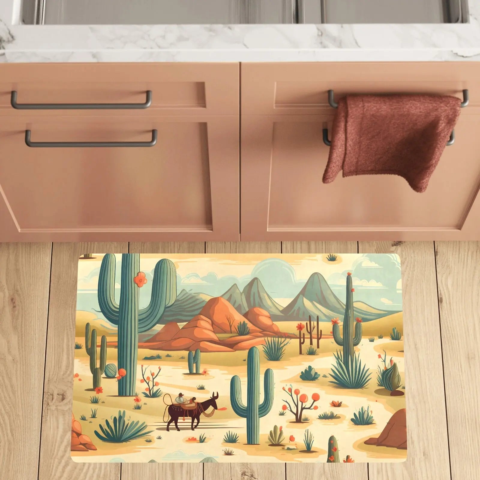 Desert Oasis Kitchen Floormat Kitchen Mat 32"x20" Made in America Baha Ranch Western Wear