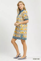 Umgee Mix Tile Print Mini Dress