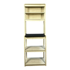 23.62' White and Black color Bakers Rack for Kitchen with Storage, Coffee Bar, 5-Tier Kitchen Shelves, Microwave Stand