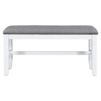 TOPMAX 6-Piece Wood Dining Table Set Kitchen Table Set with Upholstered Bench and 4 Dining Chairs, Farmhouse Style,Gray+White (old sku: SP000003AAK)