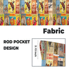 Vintage Rodeo Window Curtain 28"x40" (2-Piece) Made in America Baha Ranch Western Wear