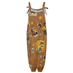 Baha Ranch Vintage Cowgirl Collage Overalls Jumpsuit Baha Ranch Western Wear