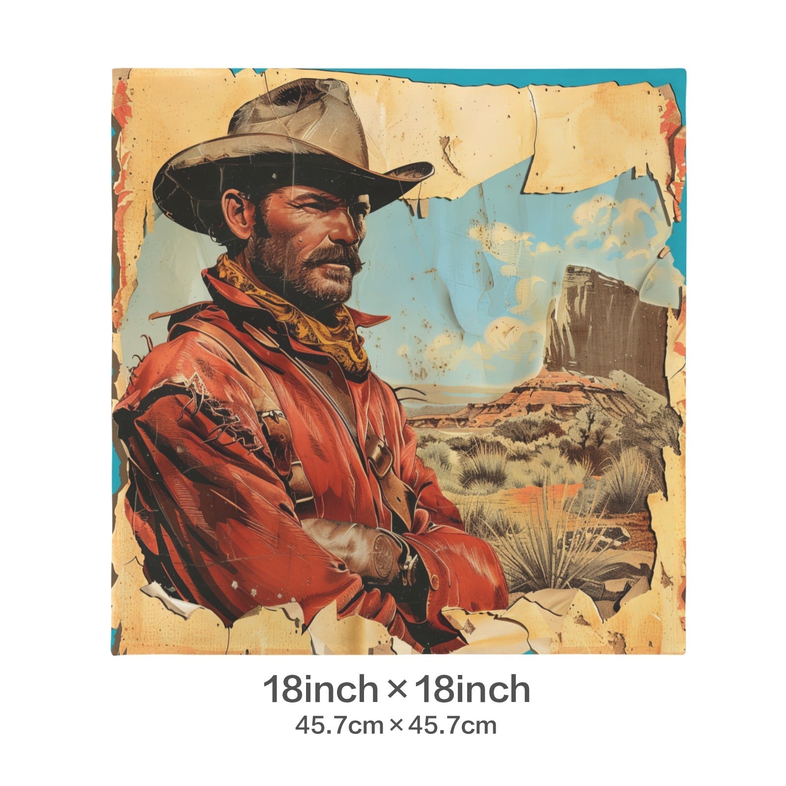 Rugged Cowboy Velvety Soft Pillow Case Made in America Baha Ranch Western Wear