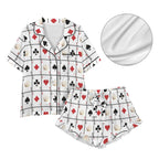 Baha Ranch Vegas Gambling Satin Ruffle Pajama Set Baha Ranch Western Wear