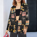 Baha Ranch Vintage Cowboy Collage Western Women's Blazer Baha Ranch Western Wear