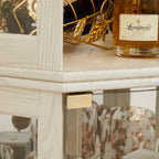 Lighted Corner Curio Cabinet - Display Case for Living Room, Antique Collectibles, Wine & Bar Glass Storage - Elegant Corner Design with Lights Included- White