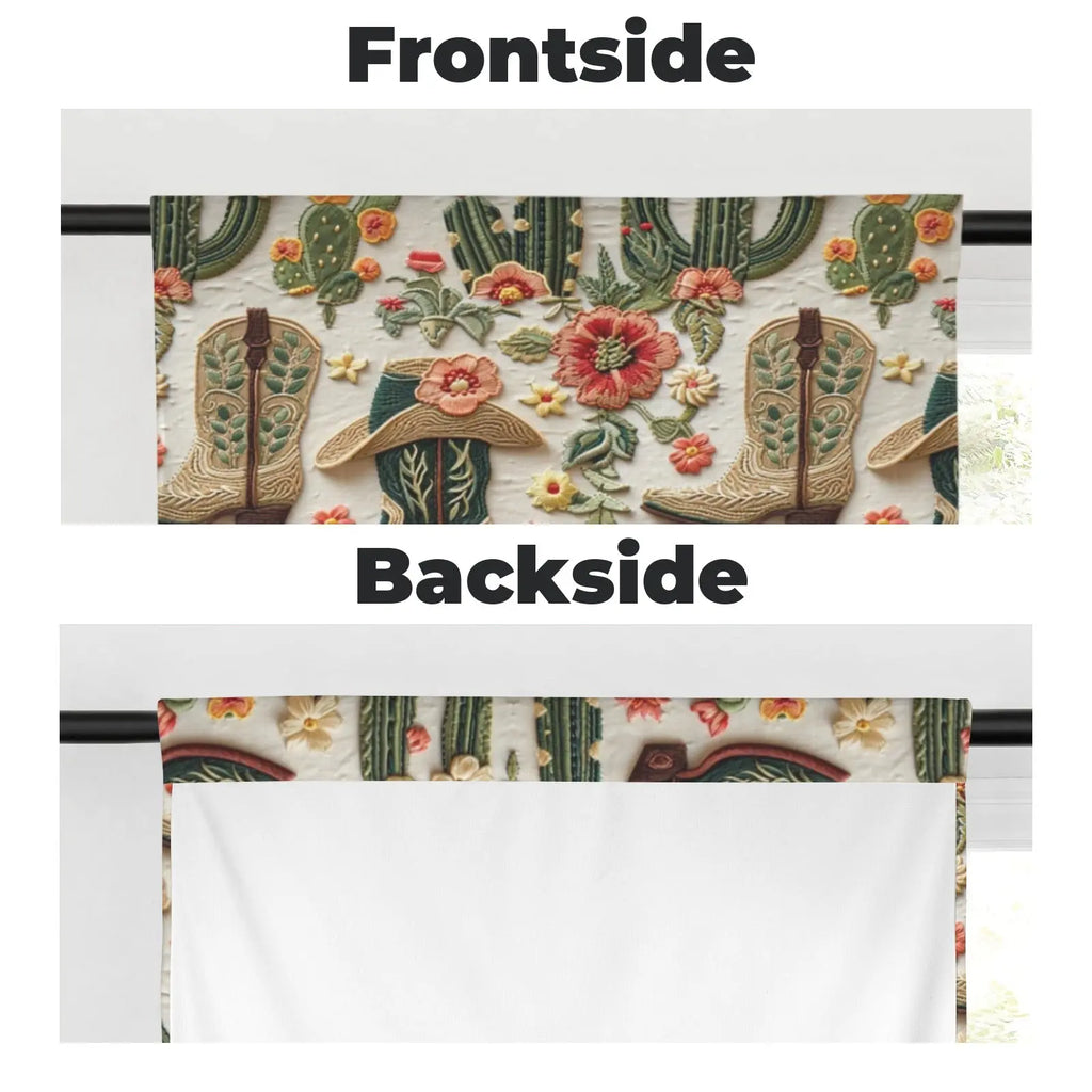 Cactus and Boots Curtains 28"x40" (2-Piece) Made in America Baha Ranch Western Wear