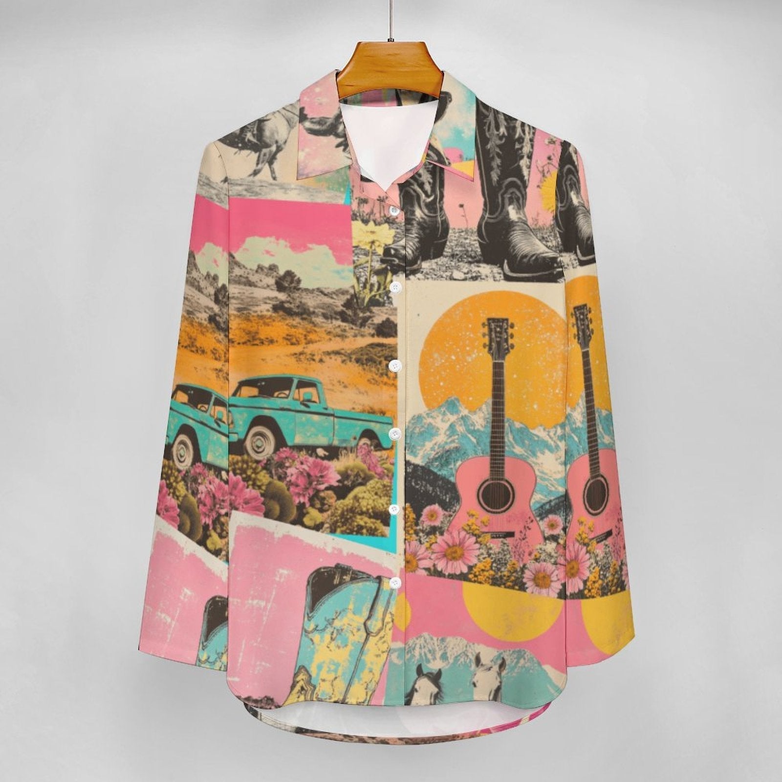 Baha Ranch Pop Western Wanted Button Up Blouse Baha Ranch Western Wear