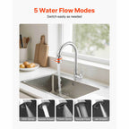 Faucet Aerator 360° Swivel Kitchen Sink Aerator 5-Flow Sprayer Brass Adapter