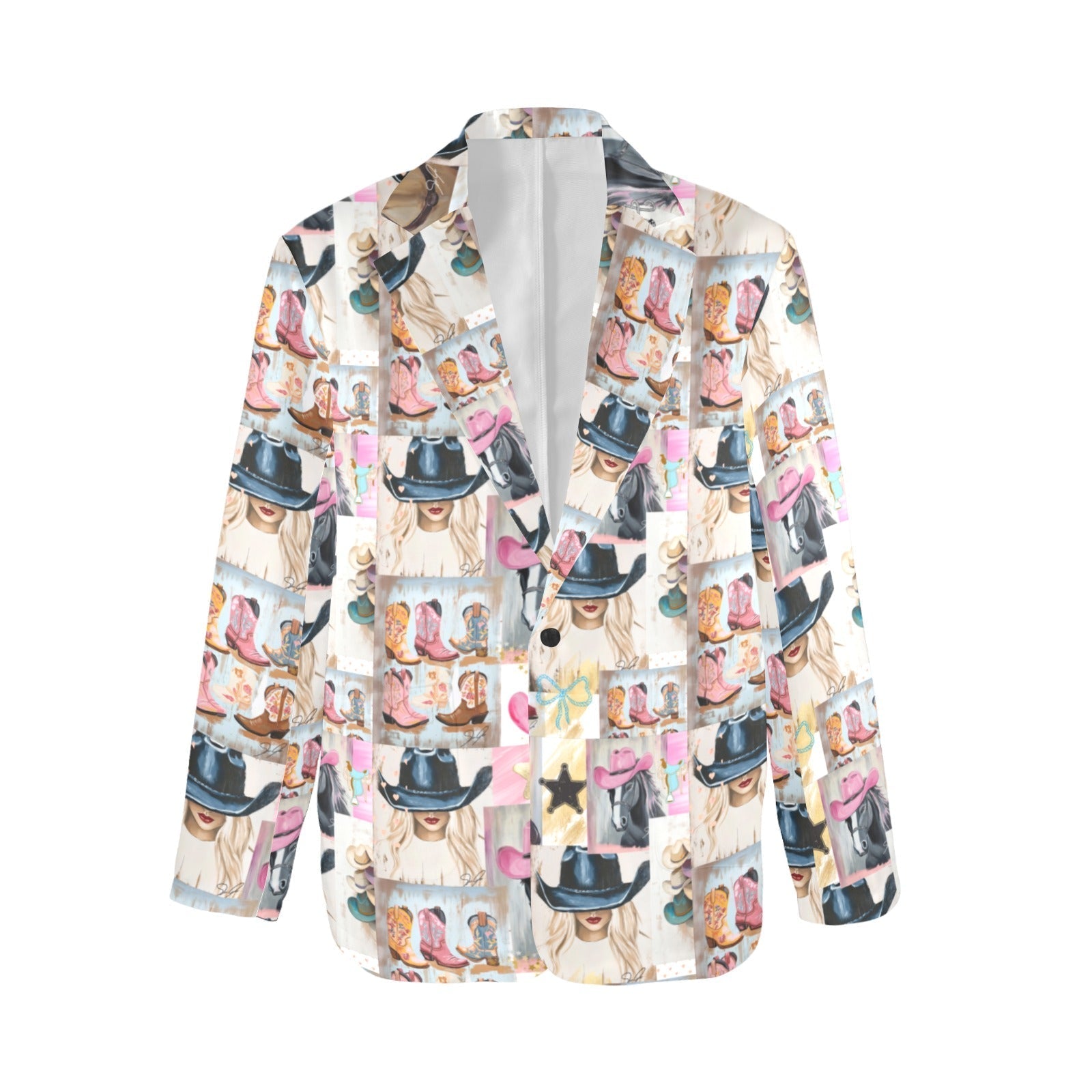 Baha Ranch Danilo Painted Cowgirl Collage Western Blazer Baha Ranch Western Wear