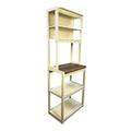 23.62' White and Rustic Brown color 5-Tier Bakers Rack for Kitchen with Storage, Coffee Bar, Kitchen Shelves, Microwave Stand