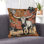 Baha Ranch Lonesome Longhorn Velvety Soft Pillow Case Made in America Baha Ranch Western Wear