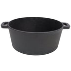 3 in 1 Pre-Seasoned Cast Iron Dutch Oven, Outdoor Camping Deep Pot, 5 Quart. Cover As A Skillet with Ribbed Bottom Design. With 2pcs Silicone Handel Covers, 1PC Lid Lifter.