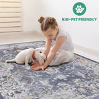NAAR PAYAS Collection 2X3 Blue / Traditional Doormat Rug