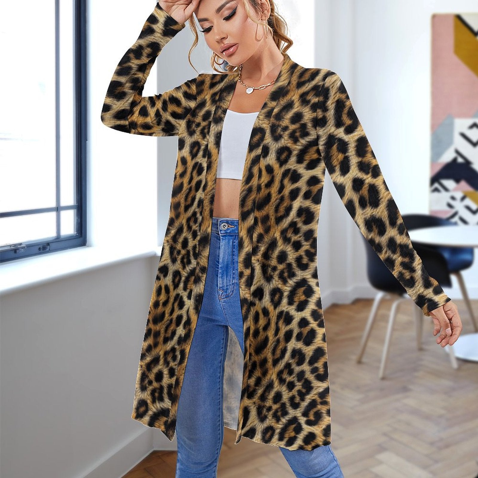 Baha Ranch Retro Pop Western Leopard Lightweight Cardigan Baha Ranch Western Wear