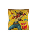 Vintage Cowgirl Up Throw Pillow Case 18 x 18 Made in America Baha Ranch Western Wear