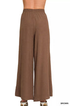 Zenana Woven Airflow Elastic Waistband Pants