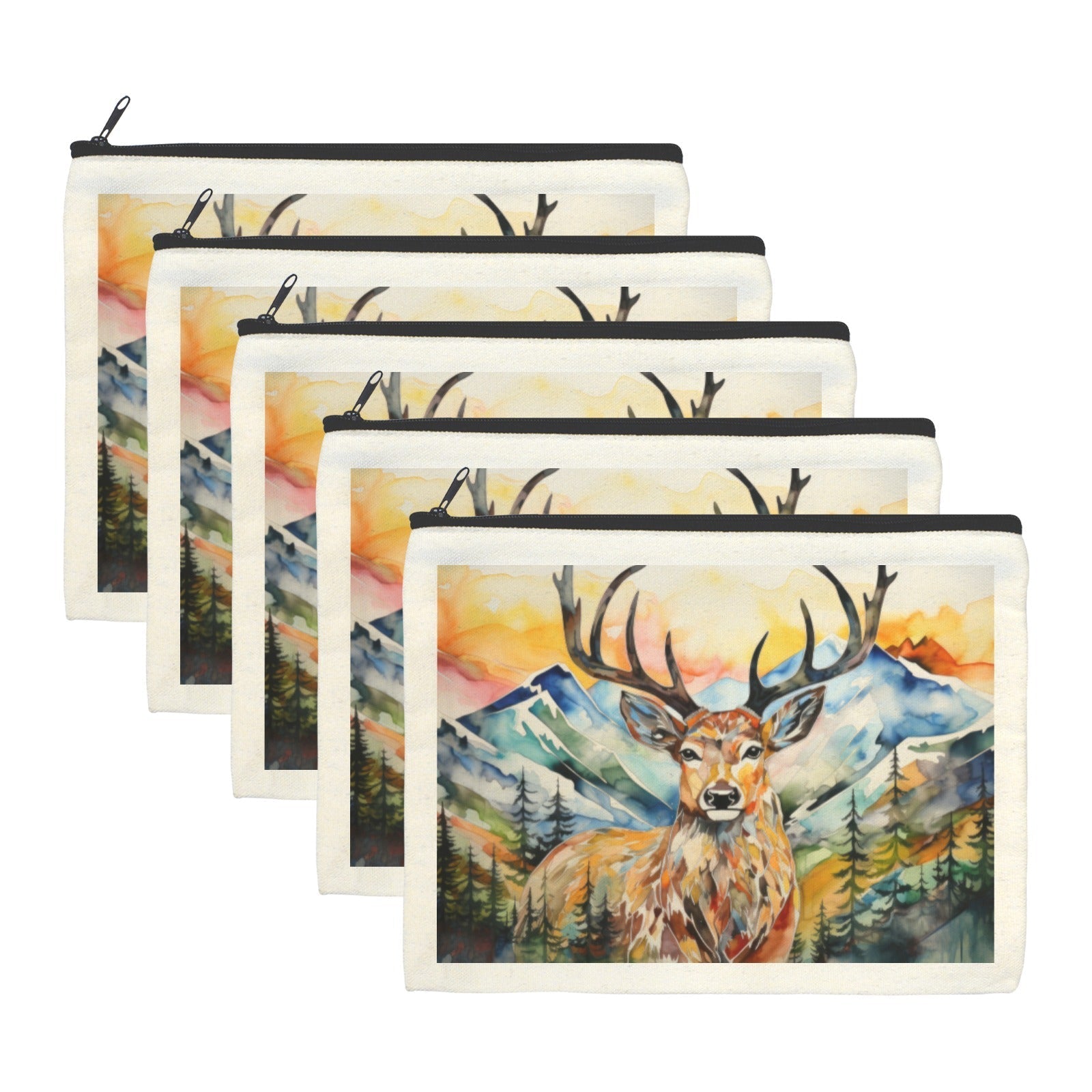 Baha Ranch Painted Buck Cosmetic Bag Pack of 5 Made in America Baha Ranch Western Wear