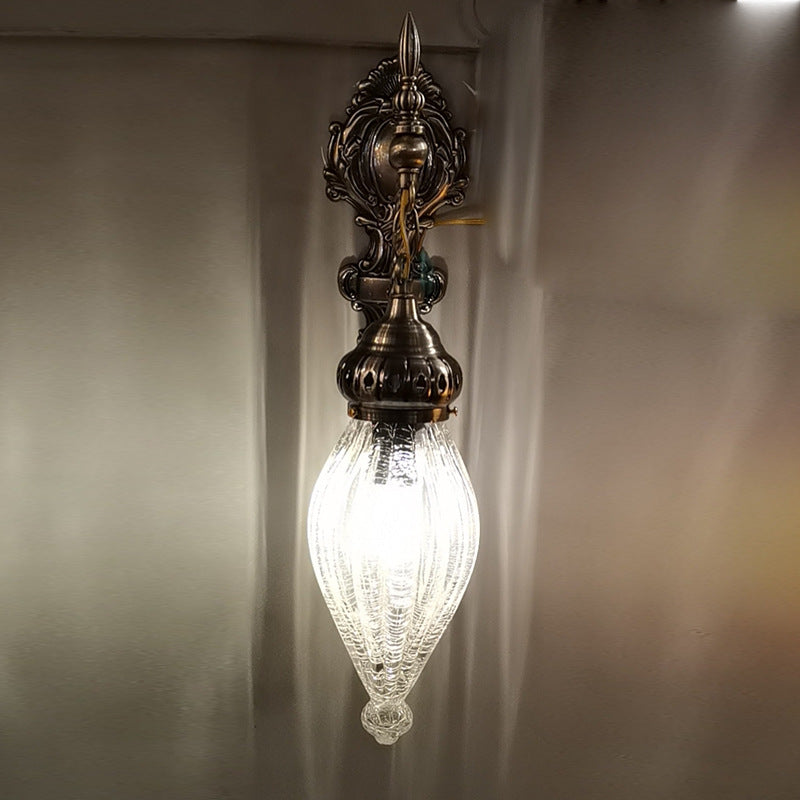 Hollow Wrought Iron Wall Lamp For Bedroom Western Restaurant