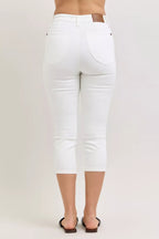 Judy Blue High Waist Extended Waistband Capri Pants with Spade Pockets