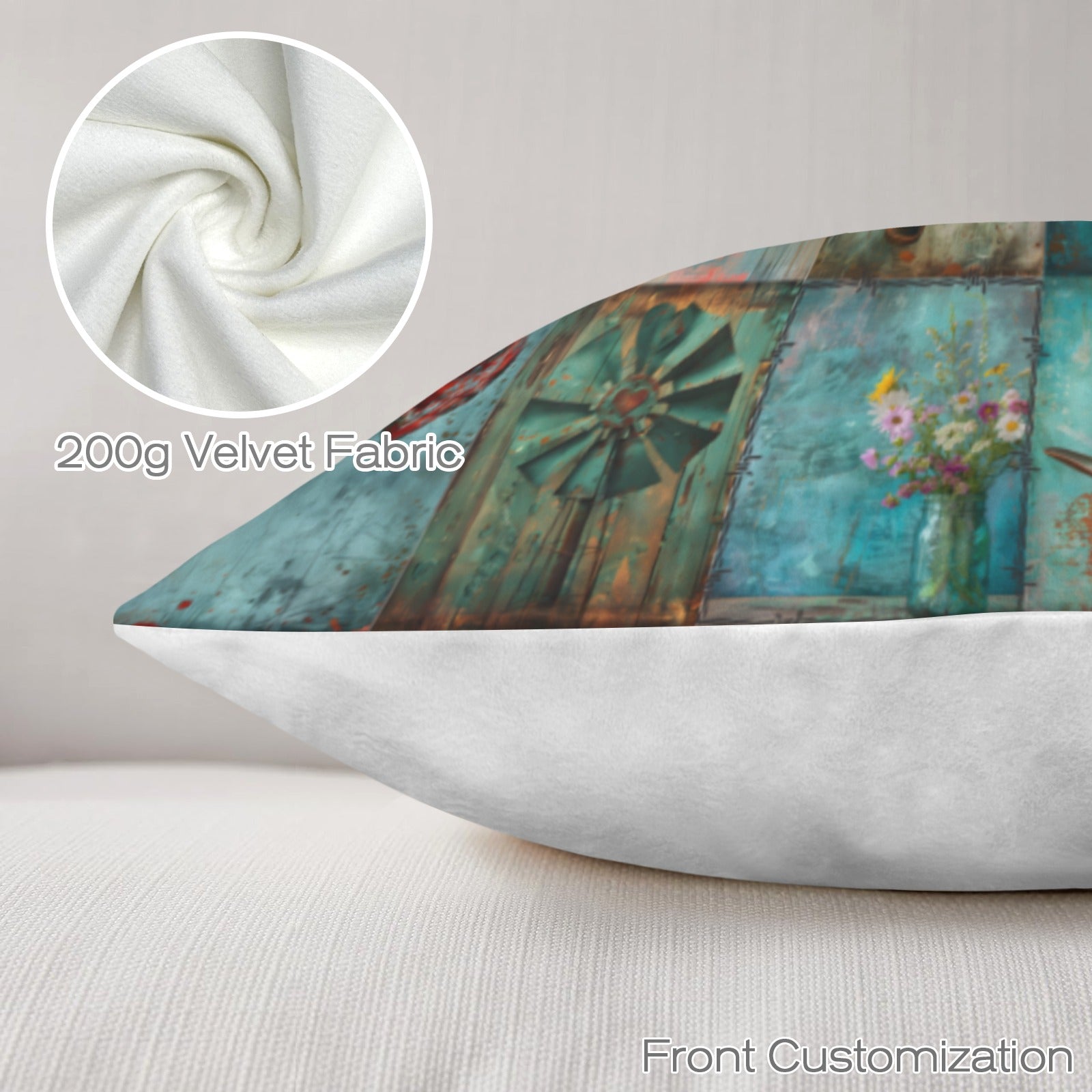 Baha Ranch turquoise Dreams Velvety Soft Pillow Case Made in America Baha Ranch Western Wear