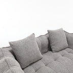 Cozy Beanbag Chair with High Resilience Foam Core for Two - Grey Chenille, 66x35x25 inches