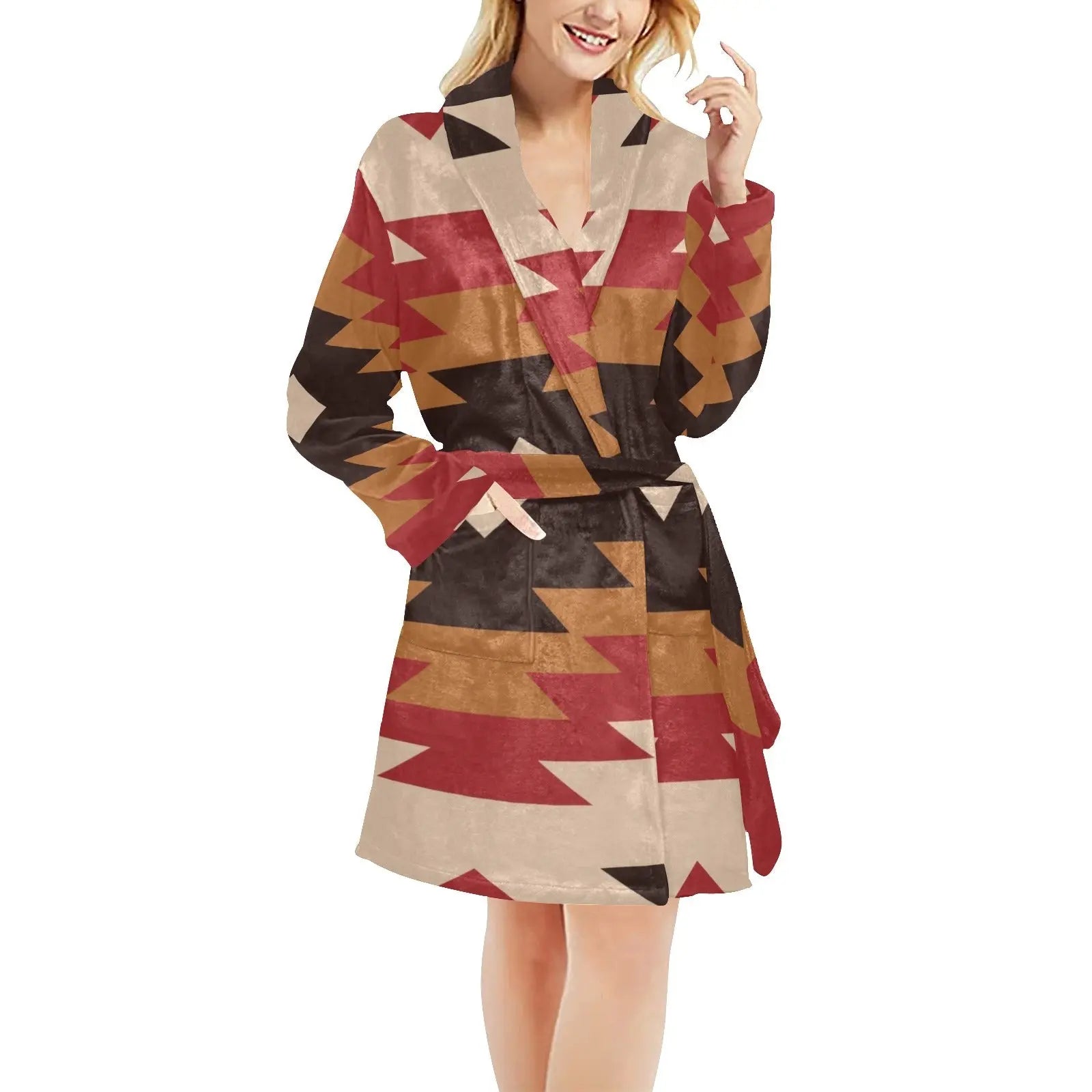 Red Aztec Women's Western Bath Robe Baha Ranch Western Wear