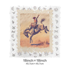 Baha Ranch Stamped Rodeo Cowboy Velvety Soft Pillow Case Made in America Baha Ranch Western Wear