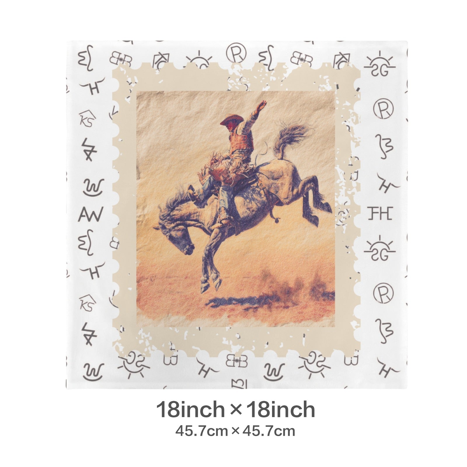 Baha Ranch Stamped Rodeo Cowboy Velvety Soft Pillow Case Made in America Baha Ranch Western Wear