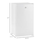 3.2 Cu.Ft Mini Fridge with Freezer, Single Door Compact Refrigerator with Adjustable Thermostat, Shelf and Reversible Door for Bedroom, Dorm, Home Office, Energy Efficient, White