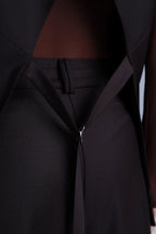Broadway Monica Longline Virgin Wool Waistcoat in Dark Coffee ETNA