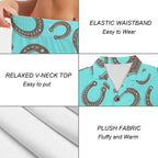 Baha Ranch Turquoise Horseshoe Women's Pajama Set Made in America Baha Ranch Western Wear