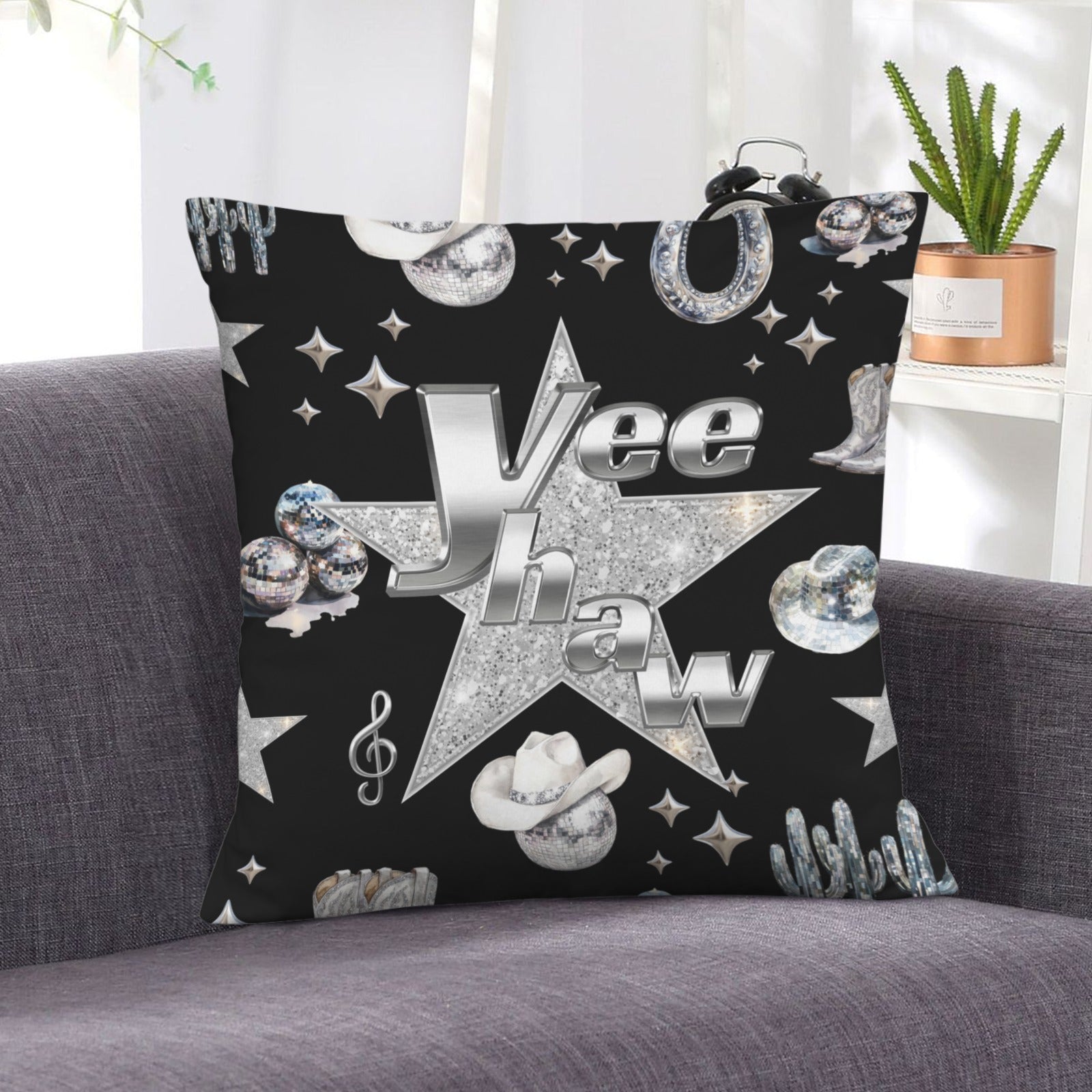 Baha Ranch YEEHAW Velvety Soft Pillow Cover Made in America Baha Ranch Western Wear