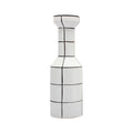 Modern Simple Nordic Creative Home White Ceramic Vase Fashion Stripe Handicraft Ornament Home Decoration
